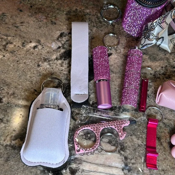Pink Rhinestone Keychain & Accessory Lot - Picture 2 of 6